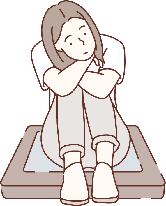 マグトンに座る女性